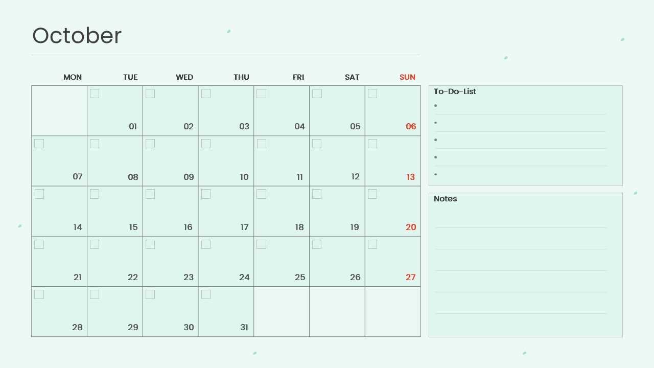 monthly schedule calendar template