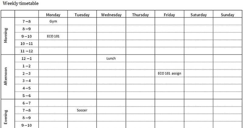 monthly study calendar template