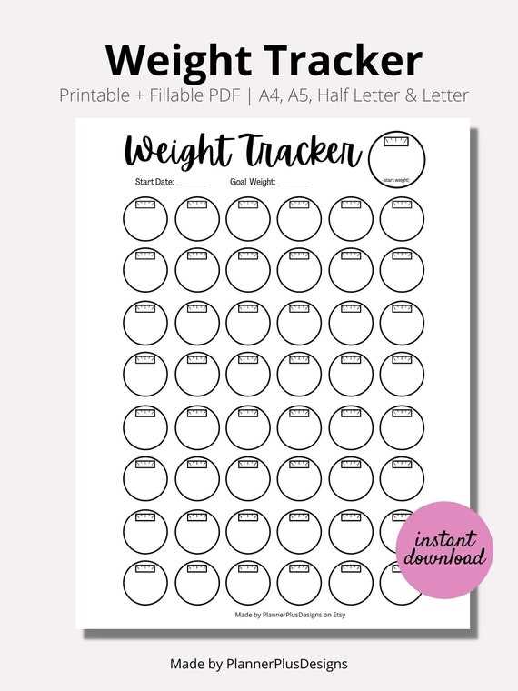 monthly weight loss calendar template