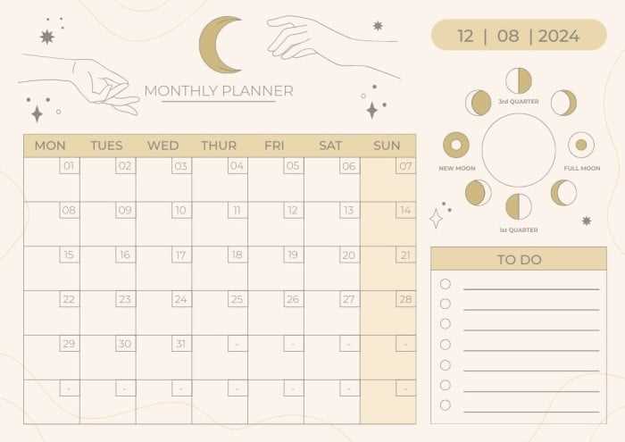 montly calendar template