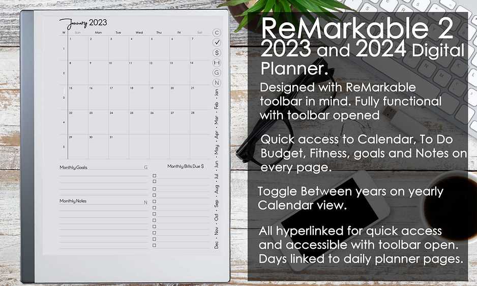 remarkable 2 calendar template free