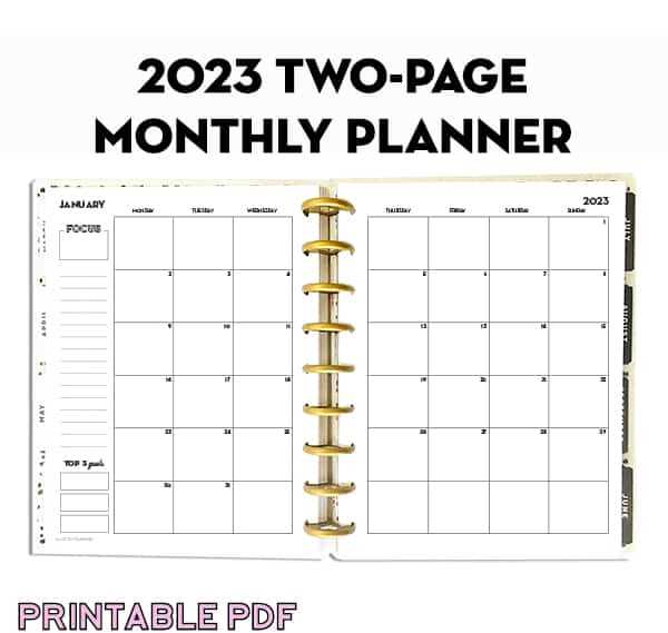 two page monthly calendar template