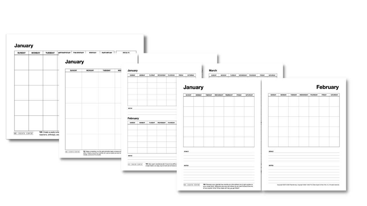 4 month planning calendar template