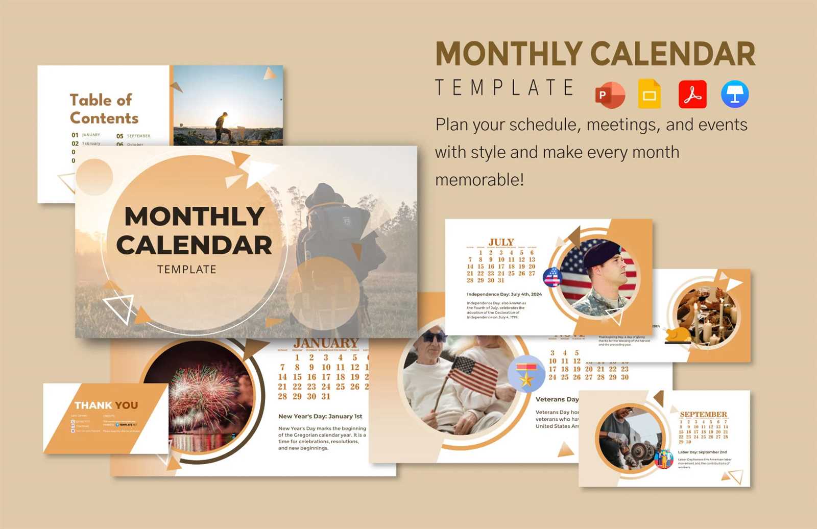 5 month calendar template