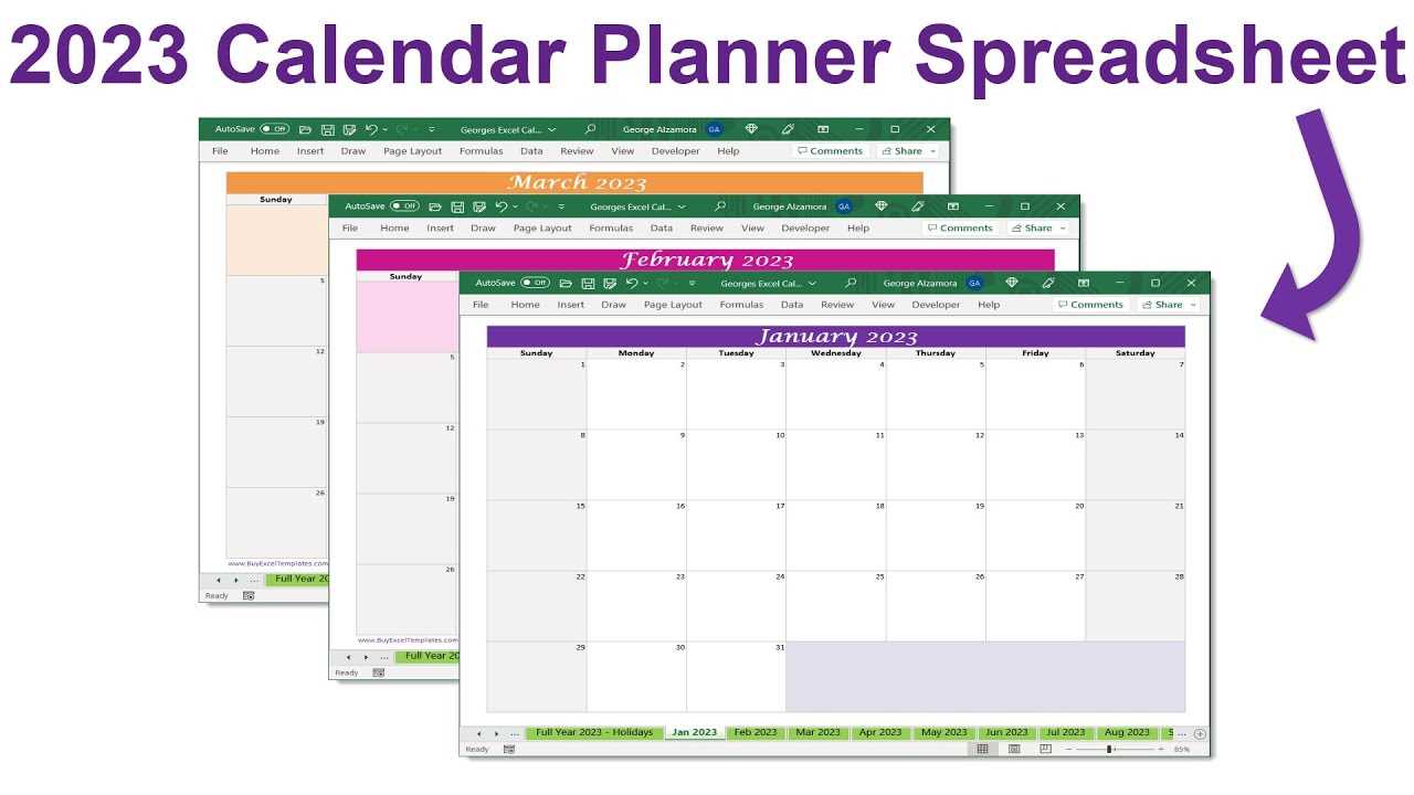 calendar chart template