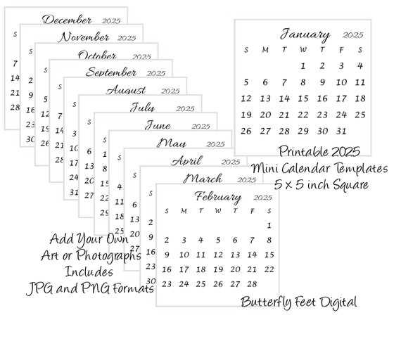 calendar template 2025 printable