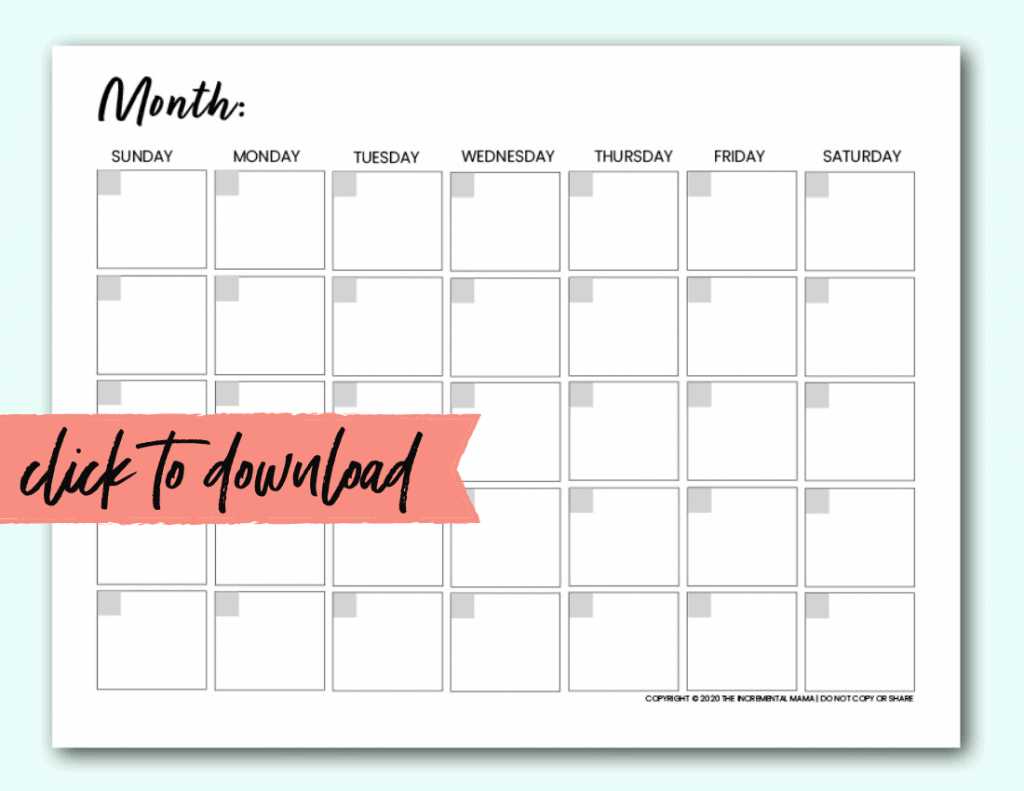 my free calendar template