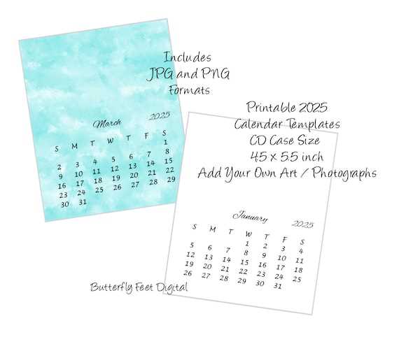 2025 blank calendar template free download