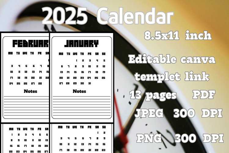 2025 calendar template