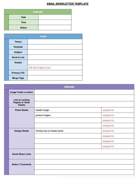 newsletter calendar template