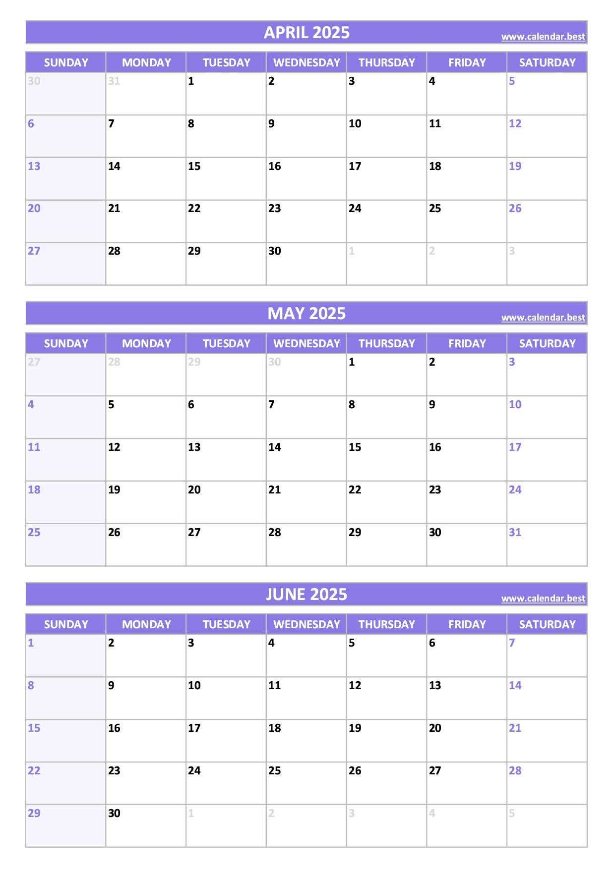 may june 2025 calendar template