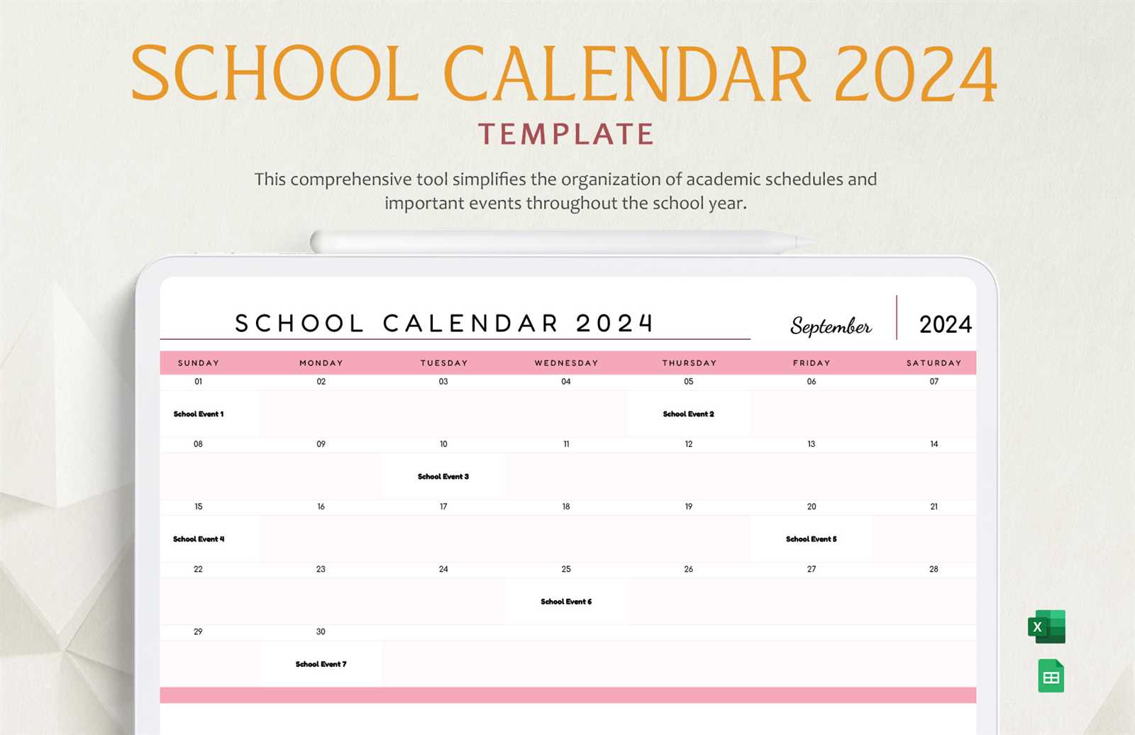 instructional calendar template