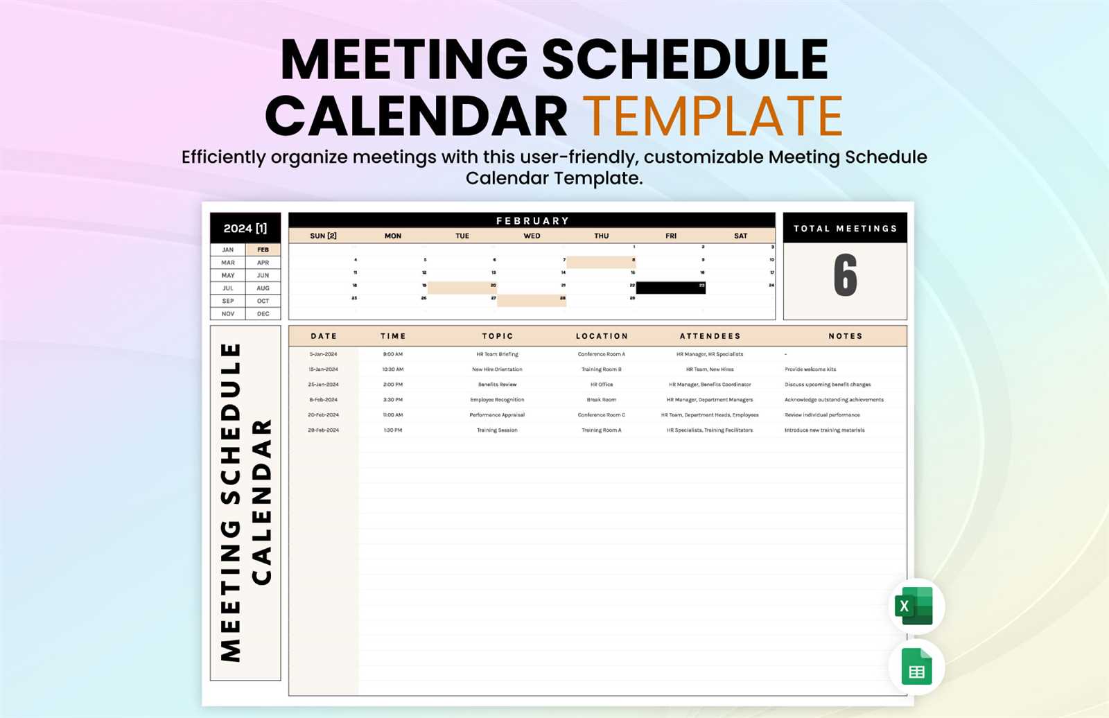 conference room reservation calendar template