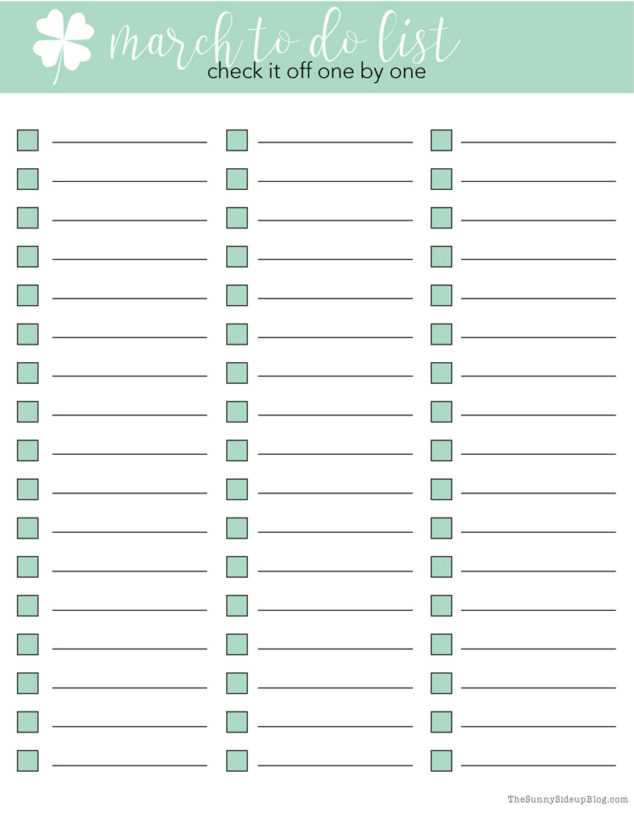 calendar to do list template