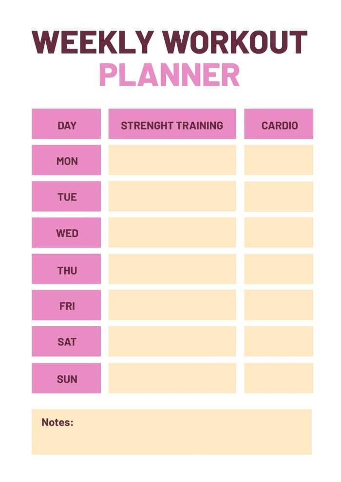 workout calendar template editable