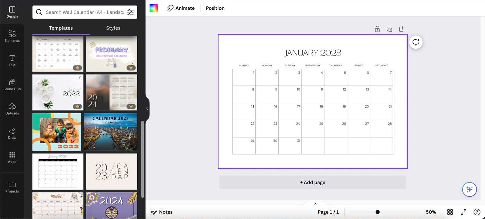 make a calendar template