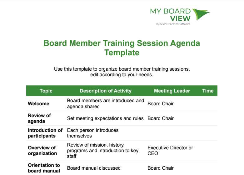 nonprofit board calendar template