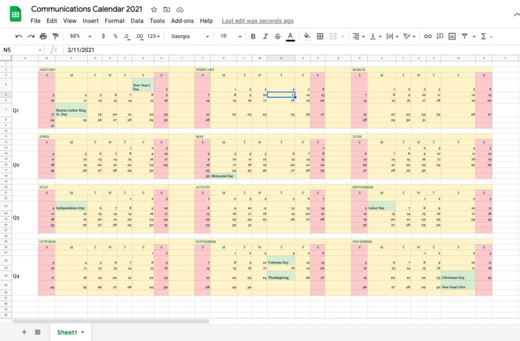 nonprofit board calendar template