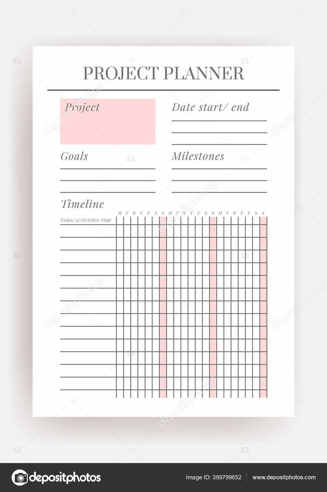 notebook calendar template