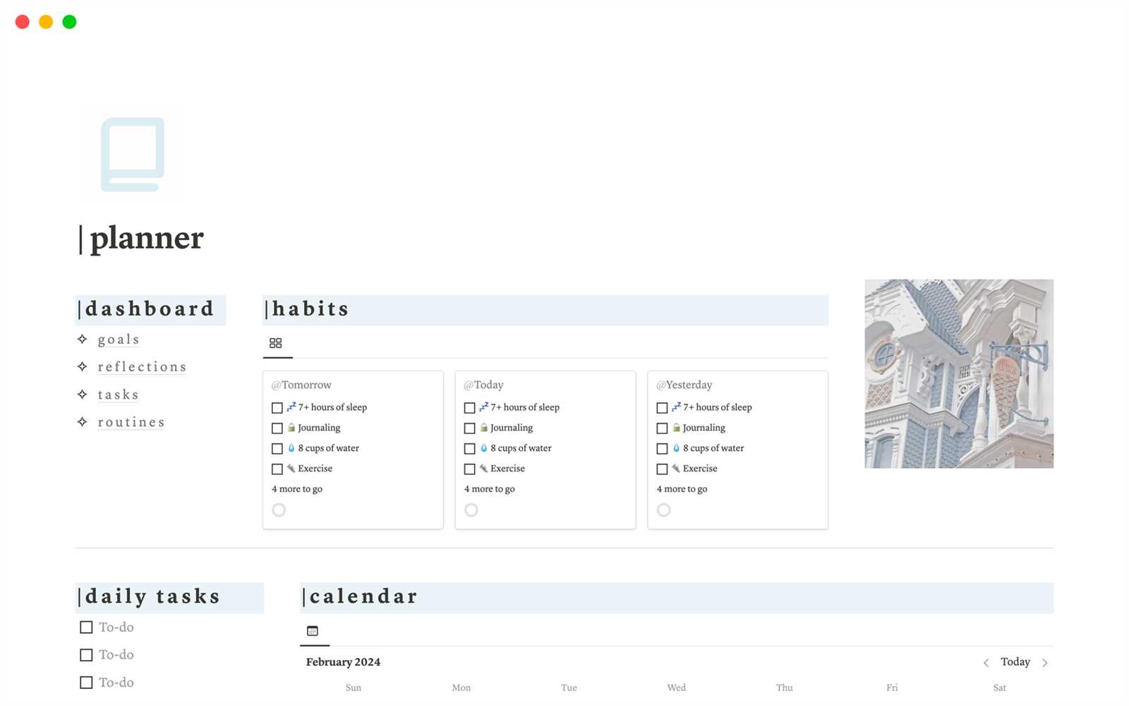 notion daily calendar template