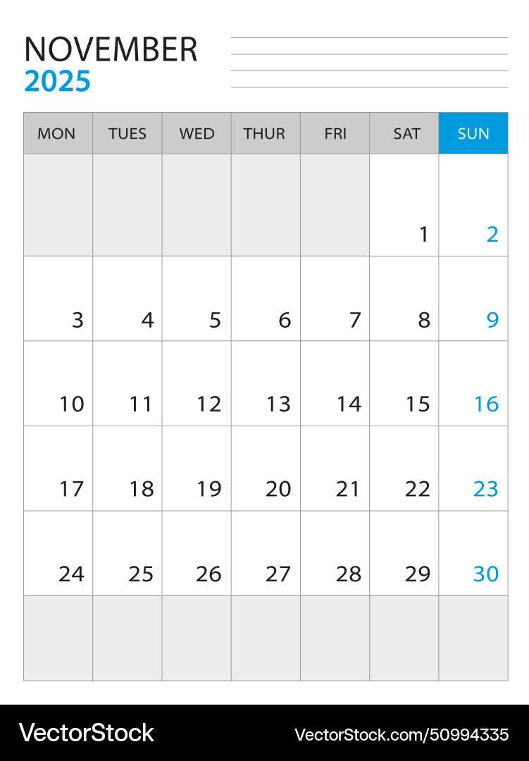 november calendar template 2025