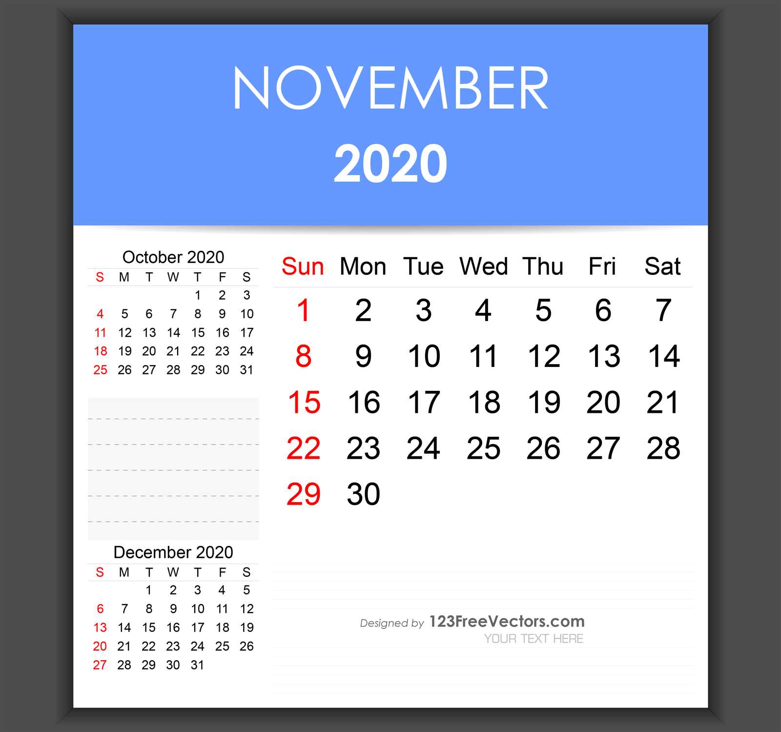 november template calendar