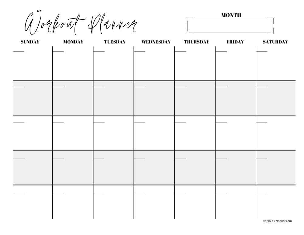 printable 30 day calendar template