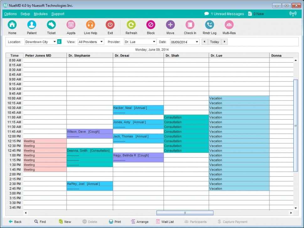 doctor appointment calendar template