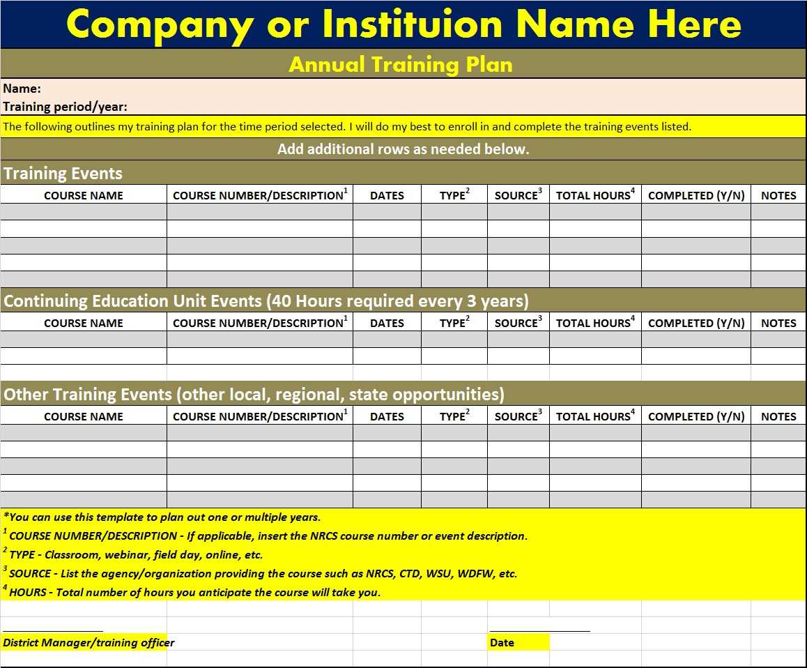 training schedule training calendar template