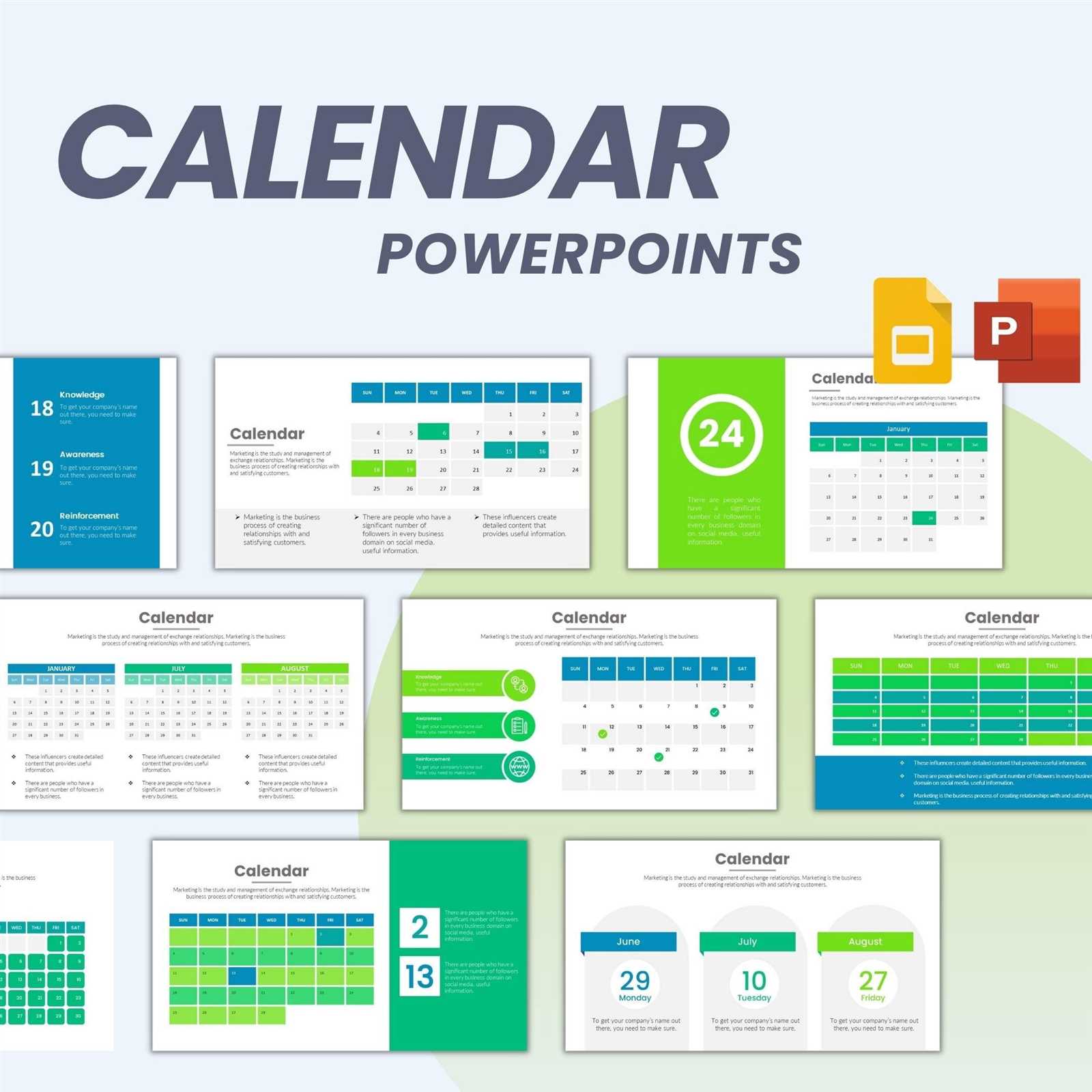 annual calendar powerpoint template