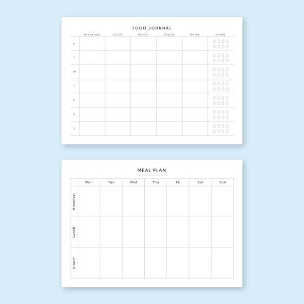 monthly food calendar template