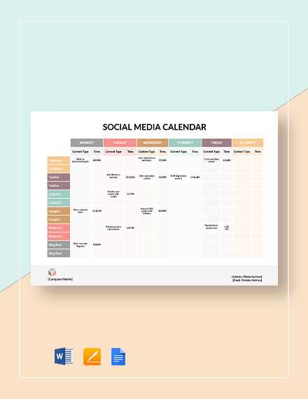 social media planning calendar template