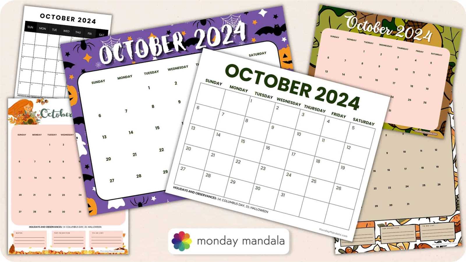 october calendar template editable