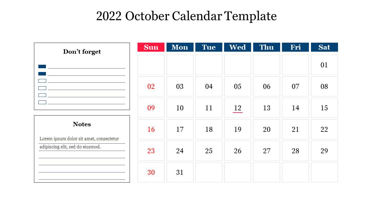 october calendar template