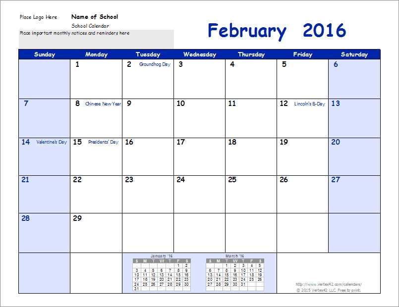 classroom monthly calendar template