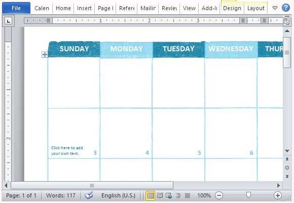 office com calendar templates