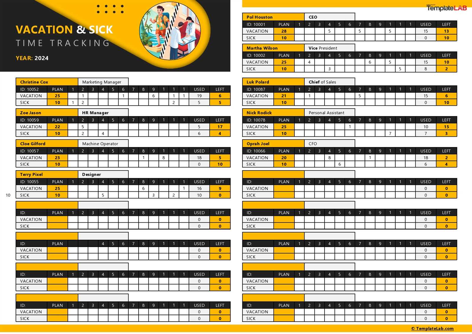 office vacation calendar template