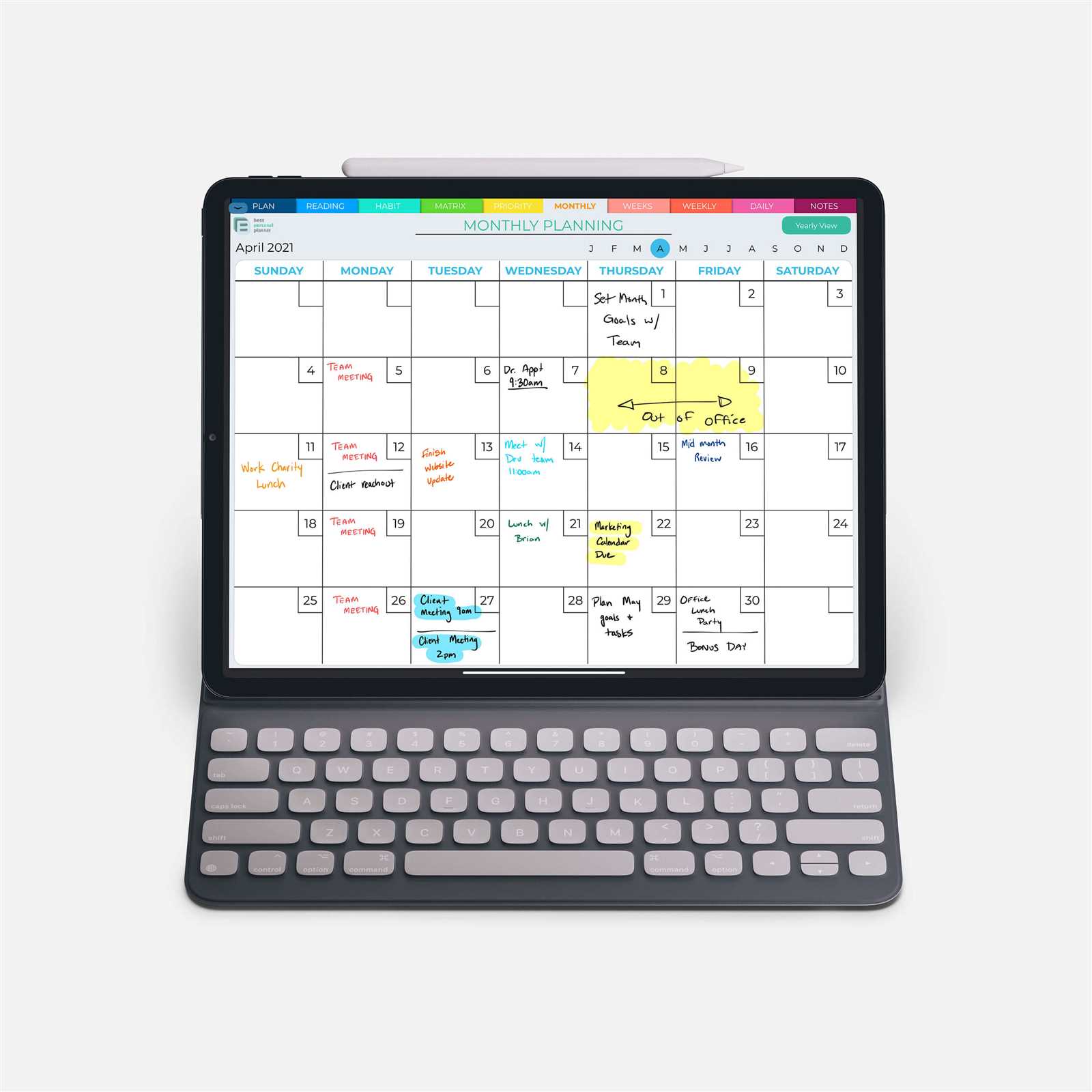 calendar template goodnotes