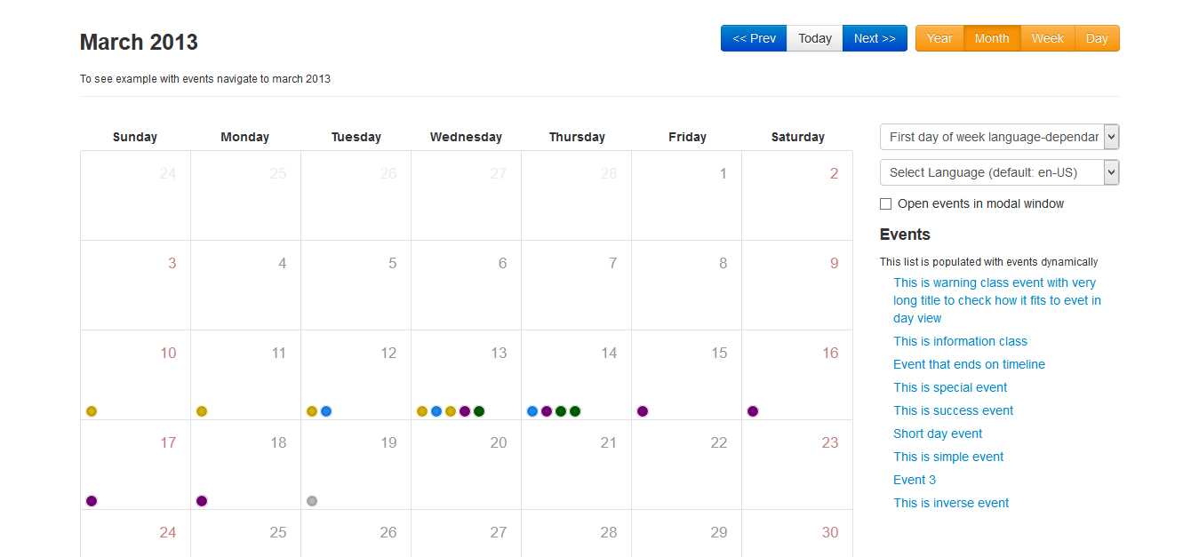 free bootstrap calendar template