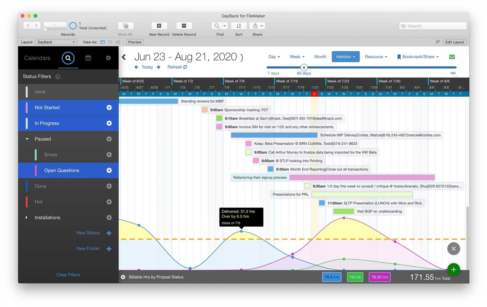 filemaker pro calendar template