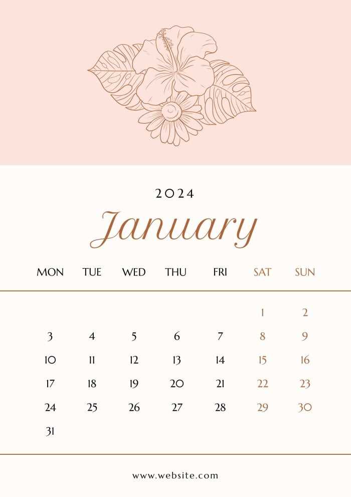 monthly photo calendar template