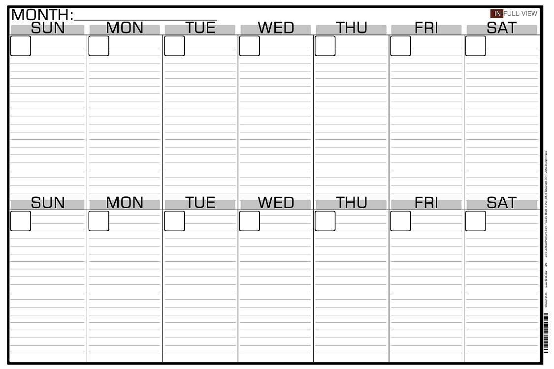 two week calendar template