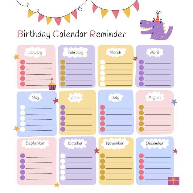 reminder calendar template