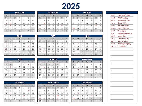 one page 2025 calendar template