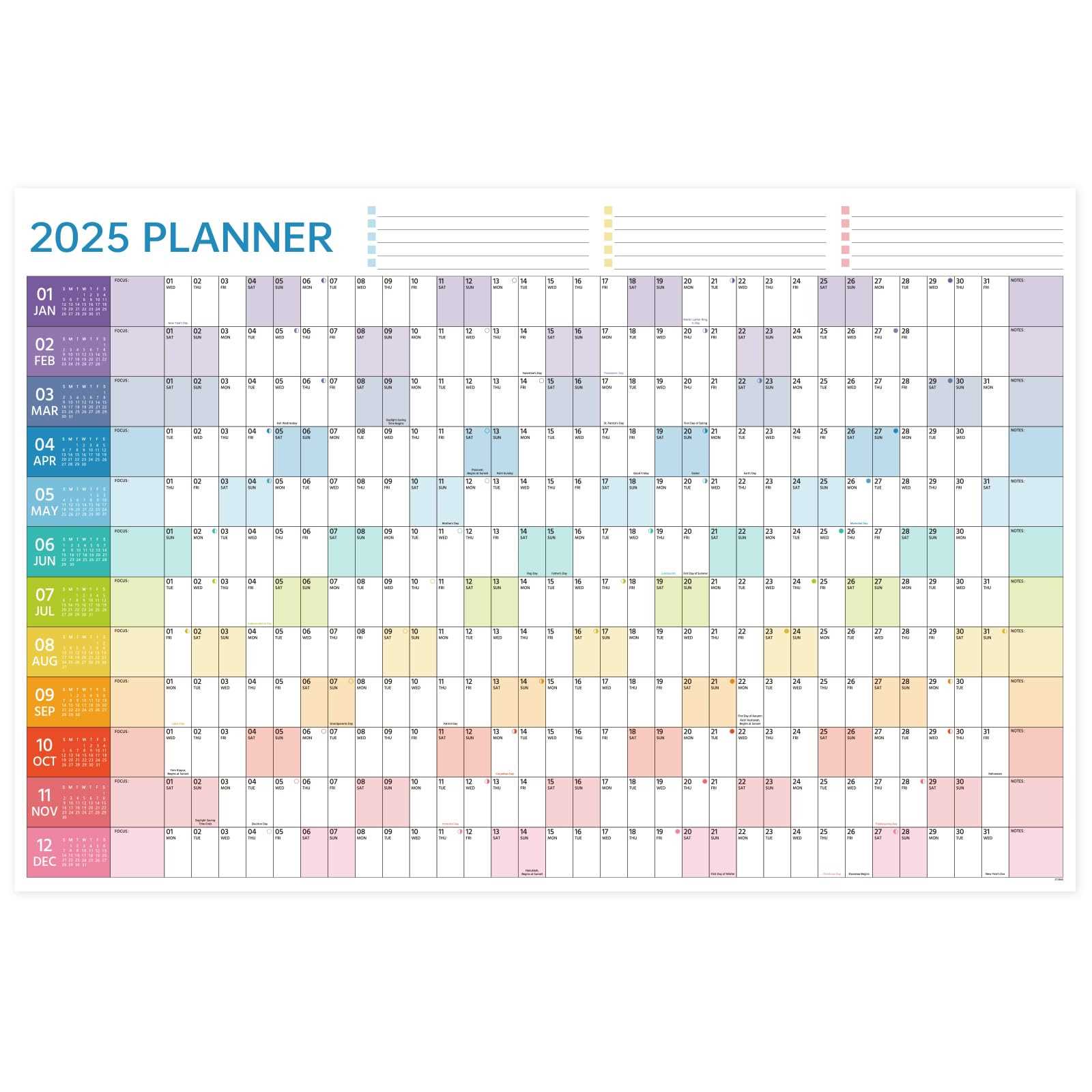 one year planning calendar template