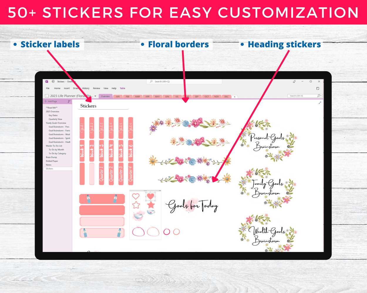 onenote calendar template