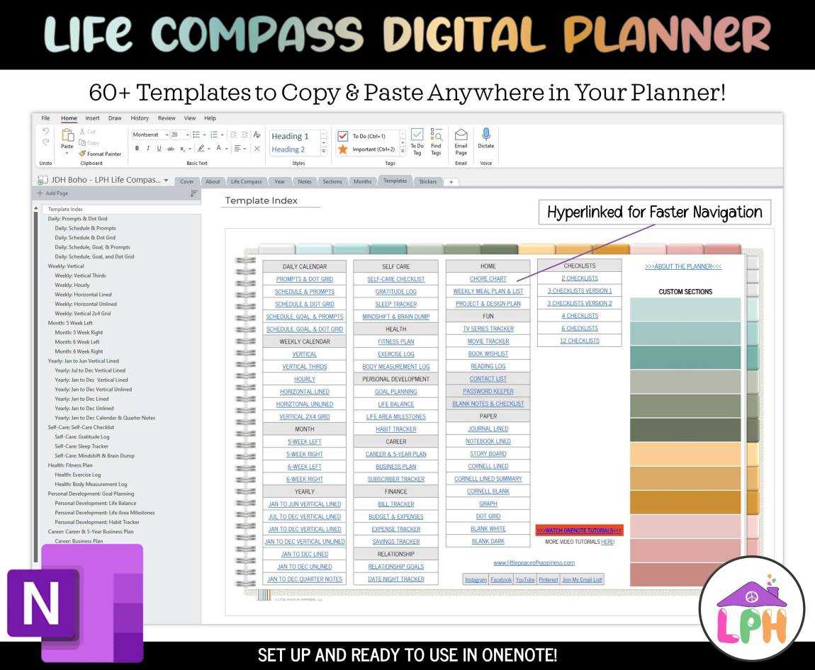 onenote calendar template