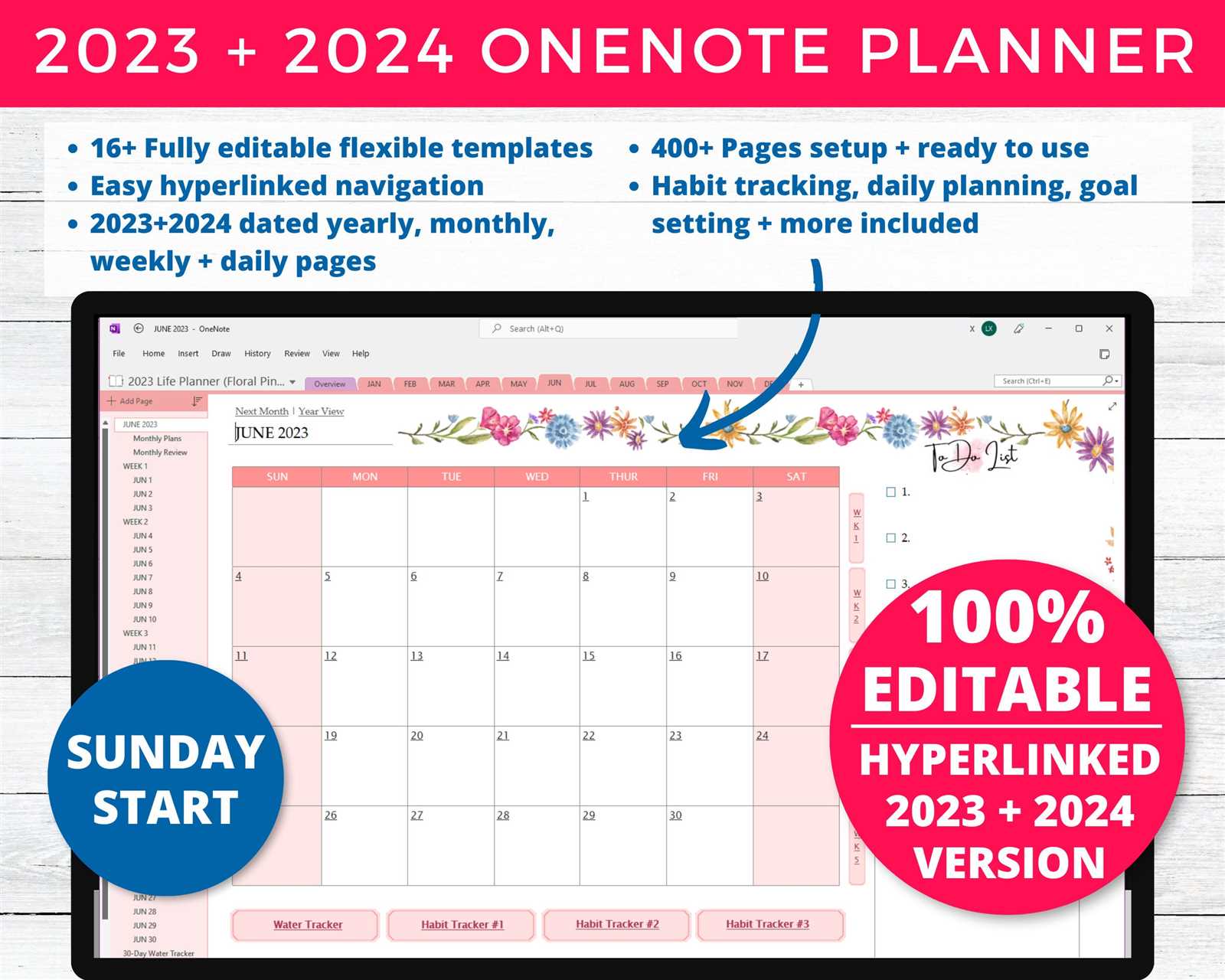 onenote calendar template