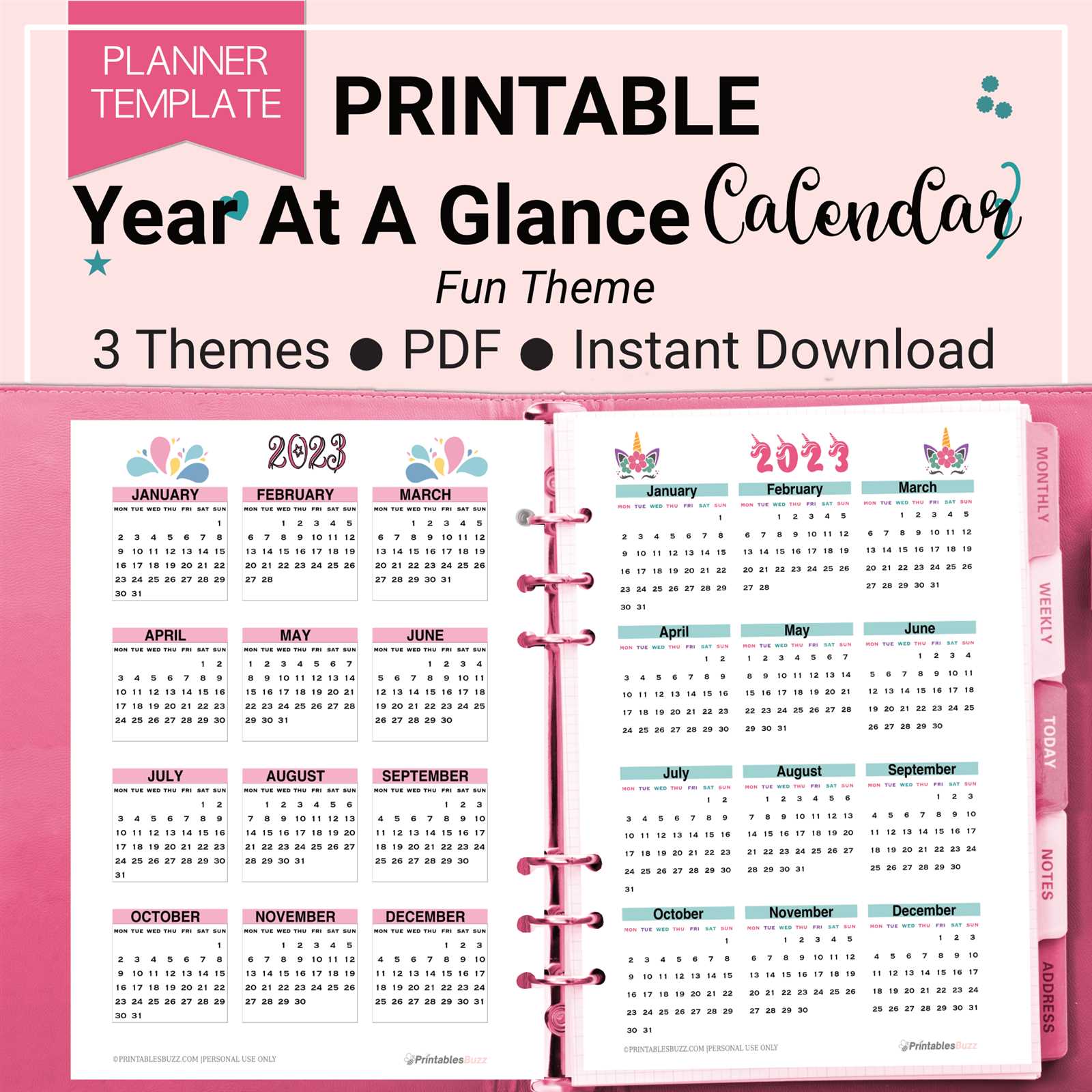 semester at a glance calendar template