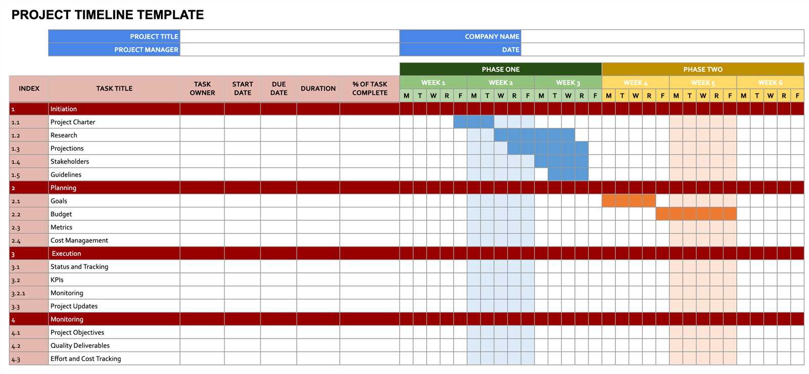 operational calendar template